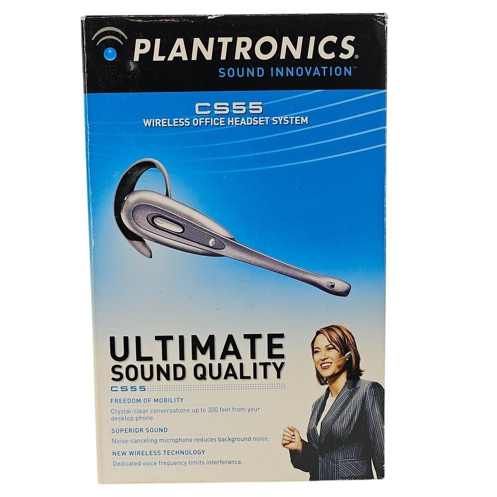 PLANTRONICS CS55 WIRELESS OFFICE NOISE-CANCELING HEADSET SYSTEM – COMPLETE SET